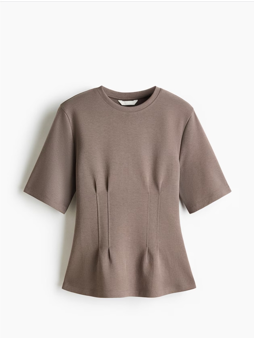 H&M Taupe Short-Sleeve Crewneck Top